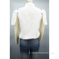 Nuova design Donne Fashion Maniche staccabili White Shirt